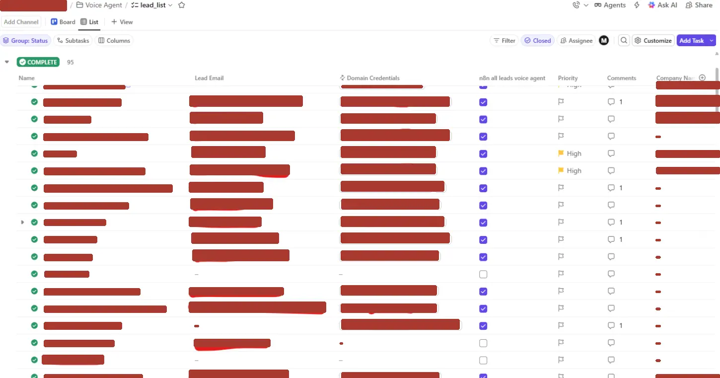 Lead list with relational domain and credential mapping